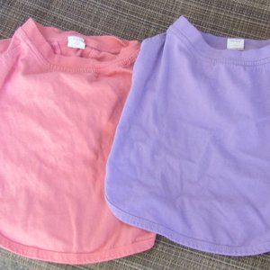 2 lovelonglong Wide Neck Dog T's Sz B-M for pugs, bulldogs, thick-necked breeds